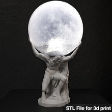 farnese atlas lámpara 3d imprimible arte artístico deco esculpir decoración hogar interiorismo interior estatua figura casa artículos griego luna friki 3d print model - Mito3D