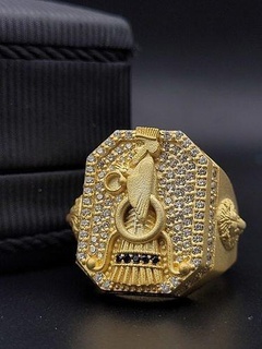 farvahar Leone gemma squillare gioielleria arte astratto oro simbolo lusso anelli mazda ahura forouhar persiano modello antico 3d print model - Mito3D