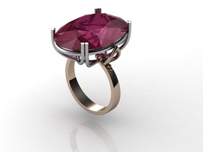 la moda de 2 piezas del anillo joyería ruby oro zafiro esmeralda el platino plata 3d mujer niña diseño los anillos 3d print model - Mito3D