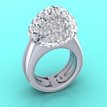 moda berry gioielli stampabile di fidanzamento anello diamanti matrimonio diamante stampa cnc bellezza donna argento anelli 3d print model - Mito3D