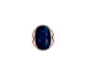 la moda de piedra grande joyería oro anillo el diamante compromiso las damas plata platino zafiro precioso los anillos 3d print model - Mito3D