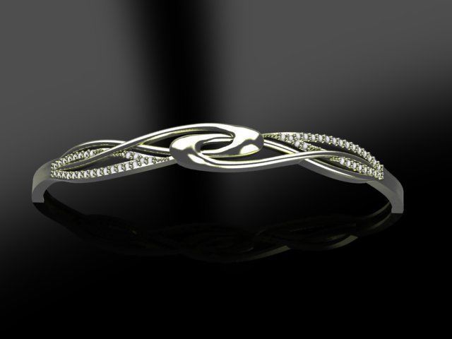 la moda de pulsera el platino joyería elegante brillante lujo boda ilustración diseño accesorio plata imprimible gem anillo diamante sterling científica dedo química las pulseras 3D print model - Mito3D