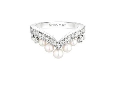 Moda chaumet anillo perlas stl formatos imprimible plata diamante oro joyería joya 3dmodelling blanco anillos 3d Europa Italia Canadá Israel Francia 3d print model - Mito3D