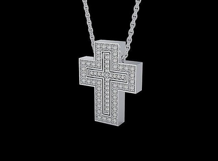 Mode Kreuz Diamanten Steine Armenisches Kreuze katholisch Kirche Religion religiös Schmuck Anhänger Jesus Dornen Krone Heilige Kunst Halsketten 3d print model - Mito3D