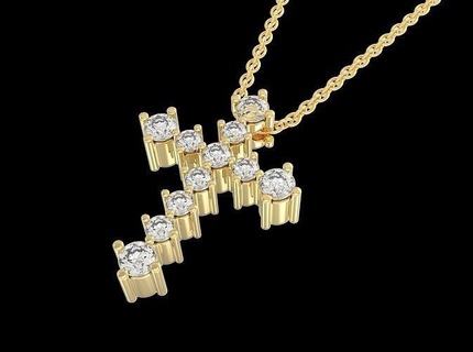 moda çapraz kolye elmaslar aziz yazdırılabilir Ulusal bilezikler takı Hıristiyan Elmas haçı altın Ermeni mücevher gümüş isa din Fransa Kanada Belçika dini 3d print model - Mito3D