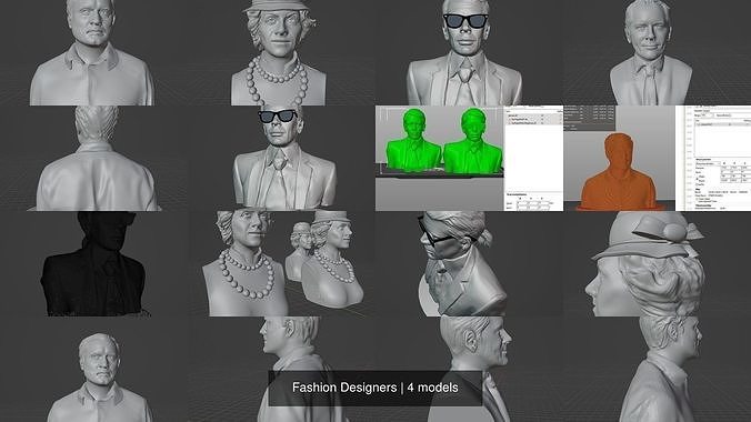 moda tasarımcılar tasarımcısı Gucci Versace Tom Ford kokochanel gianniversace ikon Karl Lagerfeld Chanel Sanat heykeller 3D print model - Mito3D