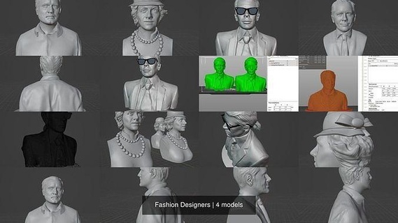 fashion designers fashiondesigner gucci versace tomford cocochanel gianniversace icon karl karllagerfeld chanel art sculptures 3d print model - Mito3D