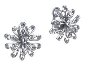 moda orecchini di diamanti 3d modello stampa gioielli orecchino argento diamante alta gioielleria in oro stampabile anello incastonato gli 3d print model - Mito3D