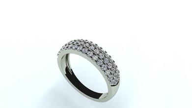 moda anel de diamante jóias mulheres a jóia anéis 3d print model - Mito3D