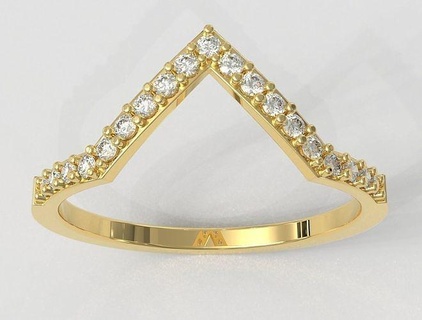 Mode Diamant Ring Ringe Gold Schmuck paulorani modisch klassisch modern Silber Design Teen druckbar 3d print model - Mito3D