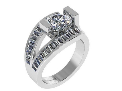 Moda diamante anillo 1203 oro pavimentar joyería joya plata fabricación diseño compromiso imprimible libra esterlina pulsera cubano arete collar colgante pendiente anillos 3d print model - Mito3D