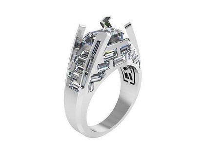 moda diamante squillare 1257 oro spianare gioielleria argento produzione design Fidanzamento gemma stampabile sterlina braccialetto cubano orecchino collana pendente anelli 3d print model - Mito3D