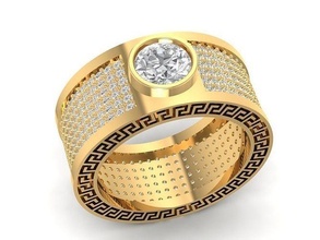 fashion diamond ring 1499 jewelry accessories gold unisex design fengshui man men woman women rings 3d print model - Mito3D