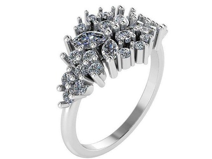 moda diamante squillare 1520 oro spianare gioielleria argento produzione design Fidanzamento gemma stampabile sterlina braccialetto cubano orecchino collana pendente anelli 3d print model - Mito3D