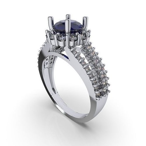 mode diamant bague 3d modèle imprimable argent sterling engagem bijou mariage engagement or blanc goujat solitaire bijoux anneaux 3D print model - Mito3D