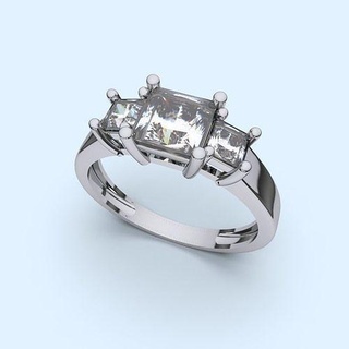 moda elmas yüzük 3d model gümüş sterlin yazdırılabilir mücevher düğün platin nişan beyaz Solitaire prototip oluşturma takı yüzükler 3d print model - Mito3D