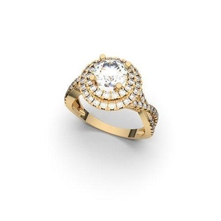 mode diamant bague 3d impression modèle imprimable sterling beauté solitaire mariage engagement bijoux argent platine anneaux 3d print model - Mito3D