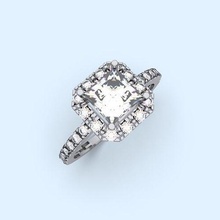 mode diamant bague 3d impression modèle imprimable sterling bijoux beauté solitaire platine engagement mariage bijou argent brillant 3d print model - Mito3D