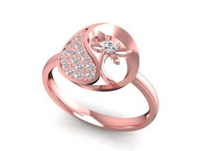 fashion diamond ring women 2350 jewelry accessories gold man men woman unisex design fengshui rings 3d print model - Mito3D