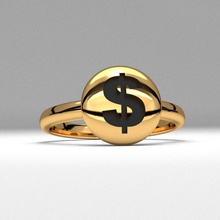 Mode Dollar Geld Schmuck Ring druckbar Emoji 3d Modell Kinder Juwel Diamant komisch schön USA Engagement Jahrestag Hochzeit Zeichen Ringe 3d print model - Mito3D