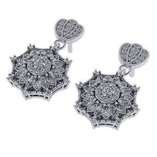 fashion earring earring jewelry model art diamond pear round design fashion silver gold 3d earrings fashion design  3d print model - Mito3D