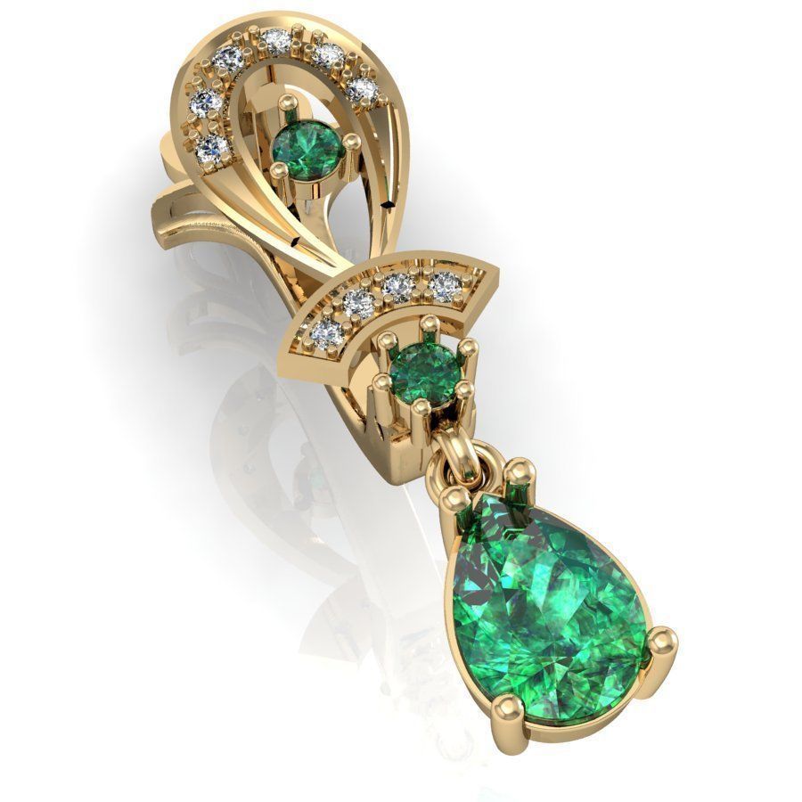 moda orecchino gemme gioielli diamante cad brillant stampabile esclusivo oro gemma rhiho cnc donna gioiello argento gli orecchini 3D print model - Mito3D
