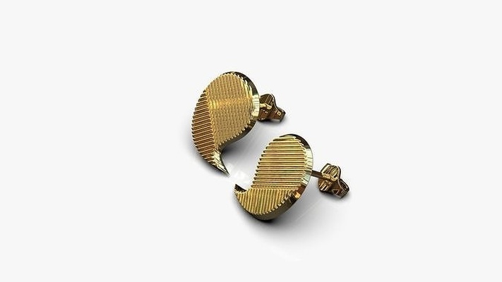 moda pendientes joyería joya oro plata imprimible colgante pendiente dorado impresión emitir moderno arte estilo estilizado único regalo 3d print model - Mito3D