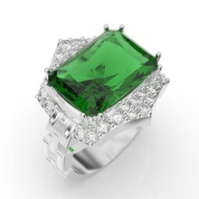 mode émeraude bague or bijoux argent imprimable diamant bijou sterling engagem brillant gemme engagement beauté 3d print model - Mito3D