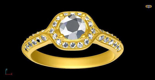 moda noivado anel 16 joalheria Projeto platina luxo diamante gema ouro prata argolas 3d print model - Mito3D
