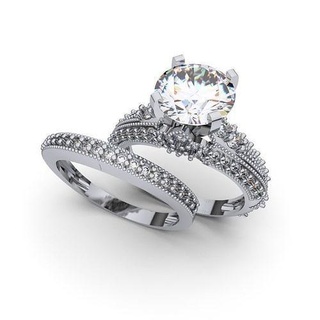 moda Fidanzamento squillare 3d Stampa modello gioielleria oro diamante gioiello stampabile brillante gemma bellezza nozze argento engagement anelli 3d print model - Mito3D