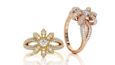 moda anello fiore r f 0105 gioielli brillante ciondolo usa il canada europa di fidanzamento matrimonio 14k design argento oro gioiello curve orecchino anelli 3d print model - Mito3D