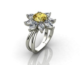 fashion Edelstein-ring Schmuck ring Hochzeit Platin diamond Saphir emerald Ringe 3d print model - Mito3D