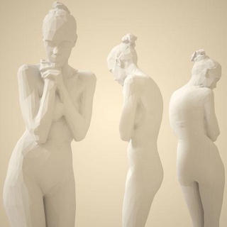 fashion girl posing 3 pose reference artistic woman human people statue sculpture art contemporary body 3d print model - Mito3D