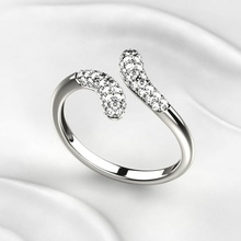 moda anello d'oro rhino oro stampabile diamante gioielli matrimonio di fidanzamento gioiello gemma diamanti lusso amore anelli 3d print model - Mito3D