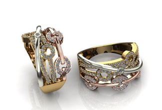 moda gioielleria design oro argento bronzo amore anelli 3d print model - Mito3D