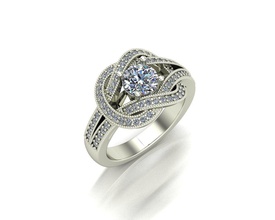 fashion noeud de la bague bijoux l'anneau mode nœud les diamants imprimable anneaux 3d print model - Mito3D