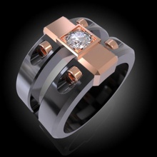 moda erkekler cıvata diamond ring gül gold black tek toplamak fındık yüzük vidalamak siyah sarı altın gümüş elmas takı mücevher lüks değerli şans yüzükler 3d print model - Mito3D