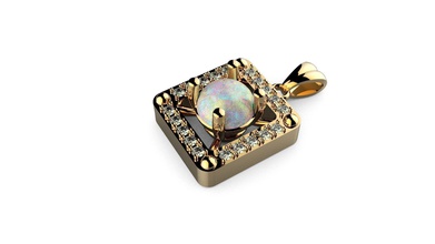 moda opal kolye takı altın finejewelry 3d print model - Mito3D