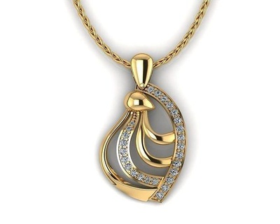fashion pendant jewelry gold diamond jewellery printable gem brilliant beauty silver necklace sterling punasarraj pendants 3d print model - Mito3D