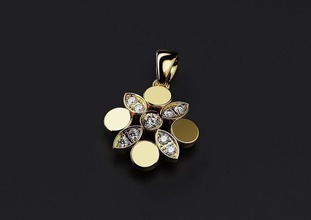 moda pingente Chaumet estilo pingentes imprimível prata ouro joalheria jóias jóia diamante beleza gema brilhante colar platina 3dpendant 3d print model - Mito3D