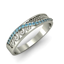anneau de mode bijoux imprimable exclusif or l'anneau la mariage gem rhiho cad cnc femme joyau bague en diamant d'argent les anneaux 3d print model - Mito3D