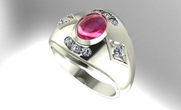 anel da forma jóias diamante printable de a moda anéis 3d print model - Mito3D