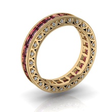moda anello gioielli diamante stampabile femminile anelli cad matrimonio gemme brillant esclusivo oro rhiho cnc di diamanti 3d print model - Mito3D