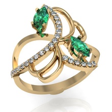 moda anello gioielli di sesso femminile diamante gemme stampabile anelli cad brillant esclusivo oro rhiho cnc diamanti argento 3d print model - Mito3D