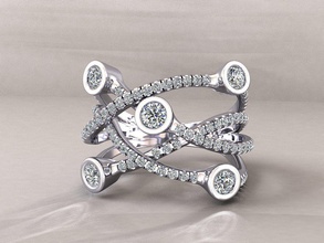 fashion ring jewelry engagement organic wedding ladies jewellery jewel gem diamond rings 3d print model - Mito3D