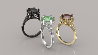 fashion ring jewelry diamond gewel engagement wedding rings 3d print model - Mito3D