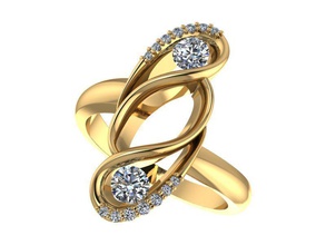fashion ring jewelry gold printable diamond rings 3d print model - Mito3D
