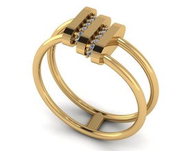 anneau de mode bijoux joyau l'anneau le diamant or la haut modèle jaune les anneaux 3d print model - Mito3D