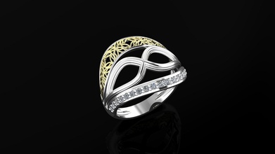 fashion ring jewelry gold 14k 18k 3dring rings shiny print printable cnc rhino stl 3d print model - Mito3D