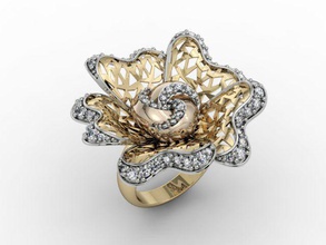 fashion ring jewelry gold precious gem jewellery silver jewel luxury platinum printable diamond finger rings 3d print model - Mito3D
